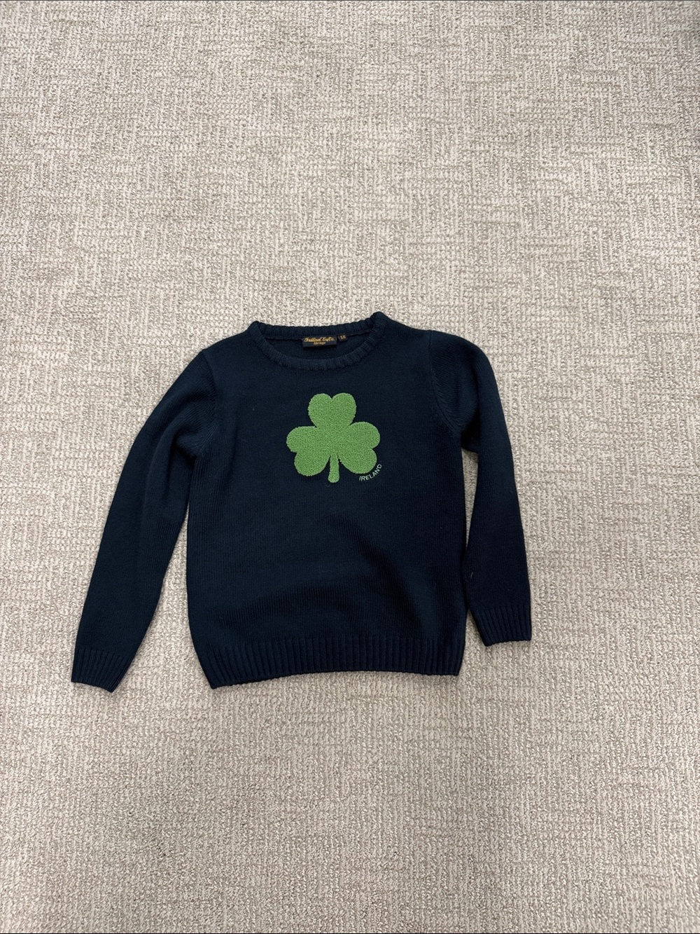 Kids Navy Sweater with Green Shamrock - Unknown Brand